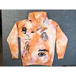 Shawn Mendes The Tour Hoodie Size L Orange Pink Tie Dye Graphic Concert Pullover